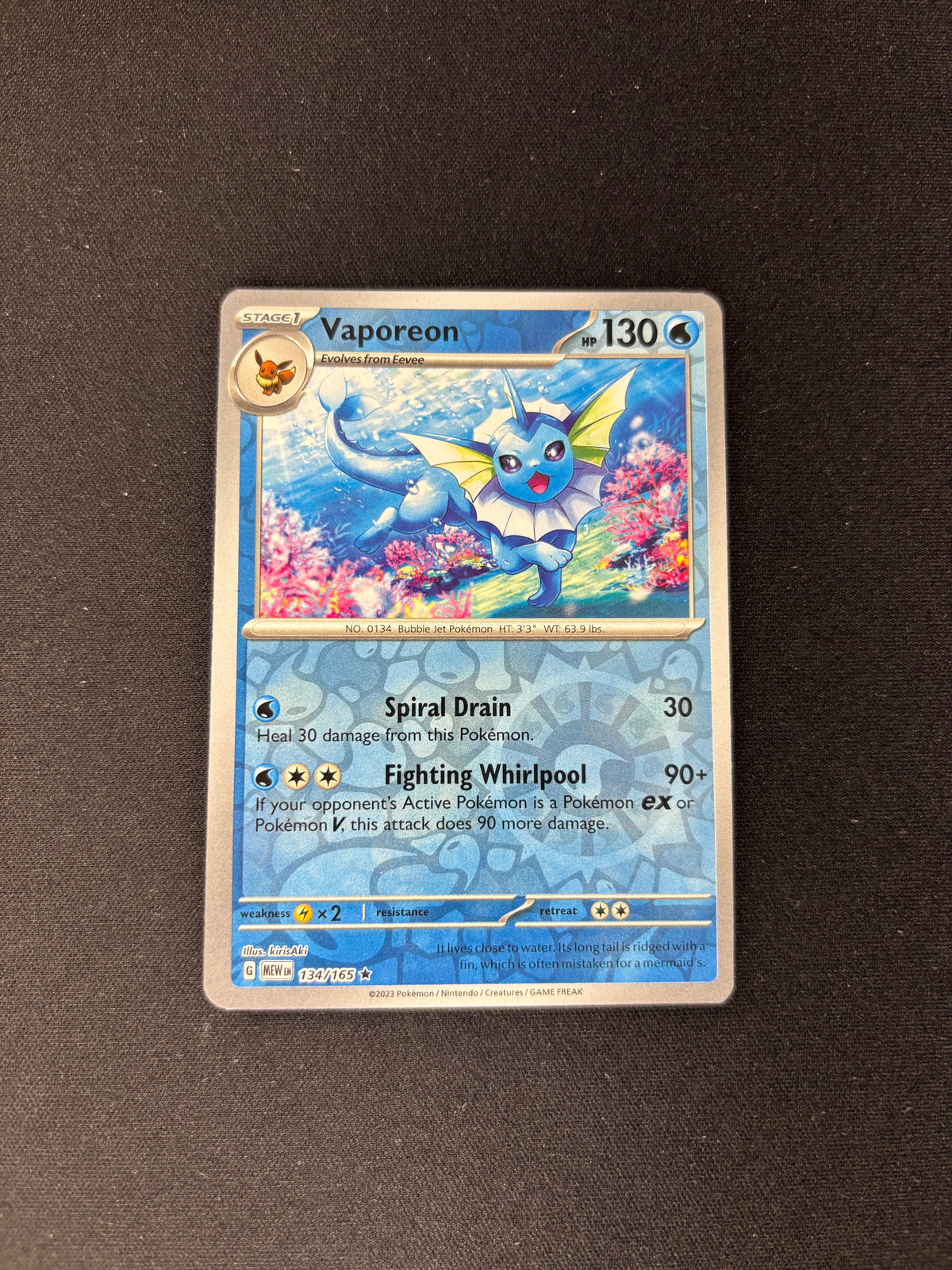 Vaporeon – SV: 151 – Reverse Holo – #134/165 – NM