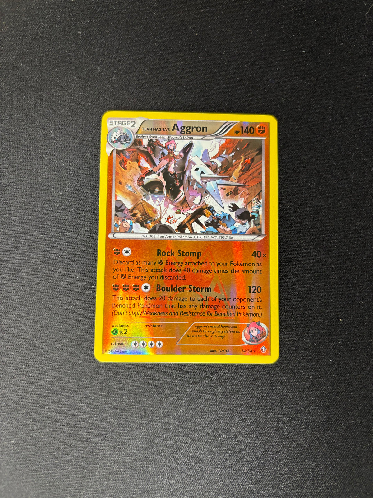Team Magma's Aggron – Double Crisis – Reverse Holo – #14 – NM