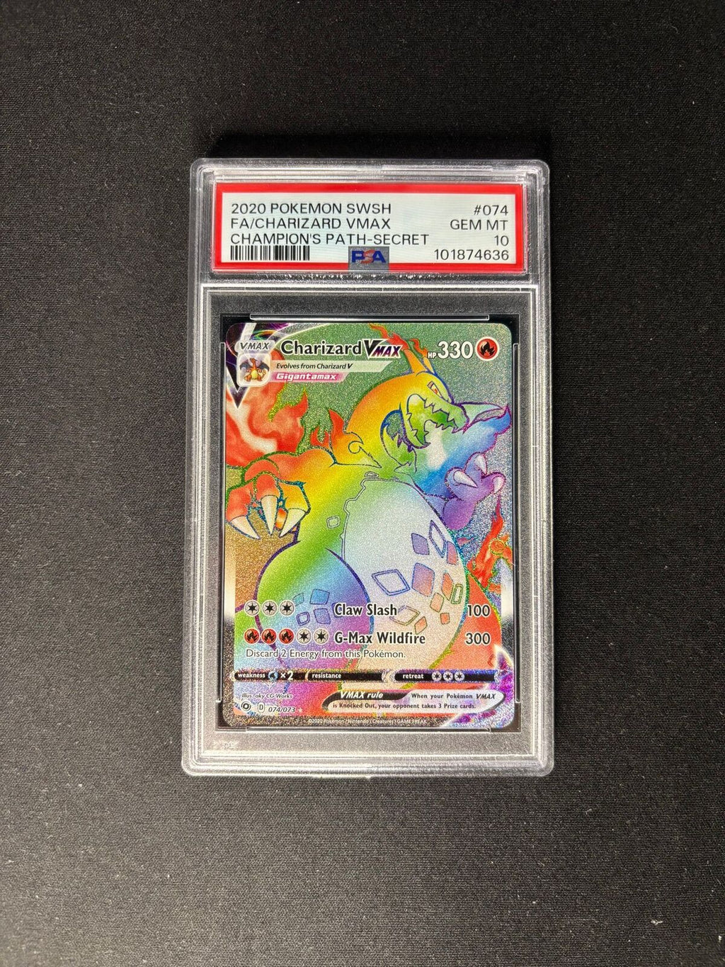 Charizard VMAX – Champion’s Path – Secret Rare – #074/073 – PSA 10