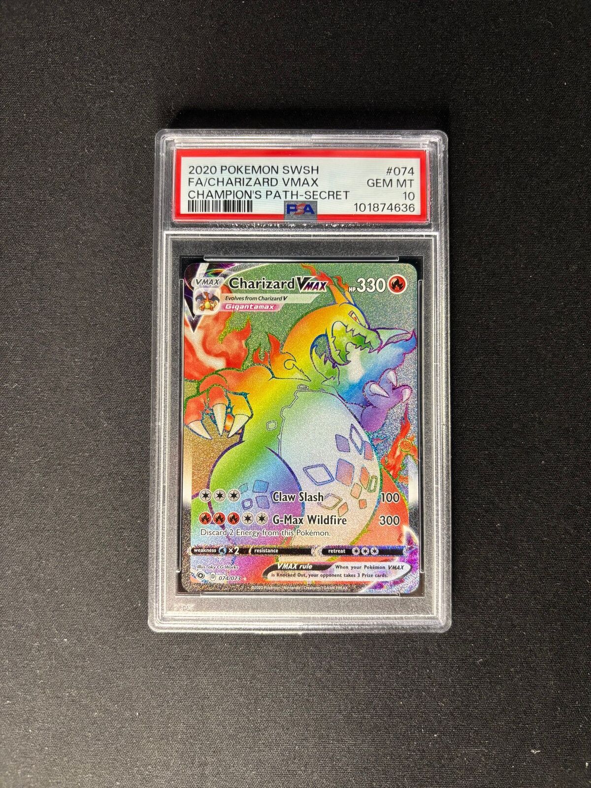 Charizard VMAX – Champion’s Path – Secret Rare – #074/073 – PSA 10