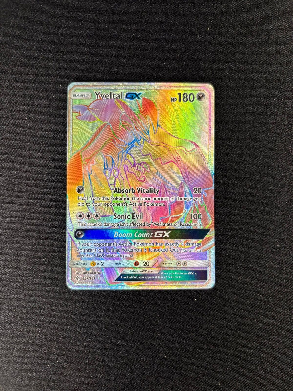 Yveltal GX – Forbidden Light – Secret Rare – #137/131 – MP