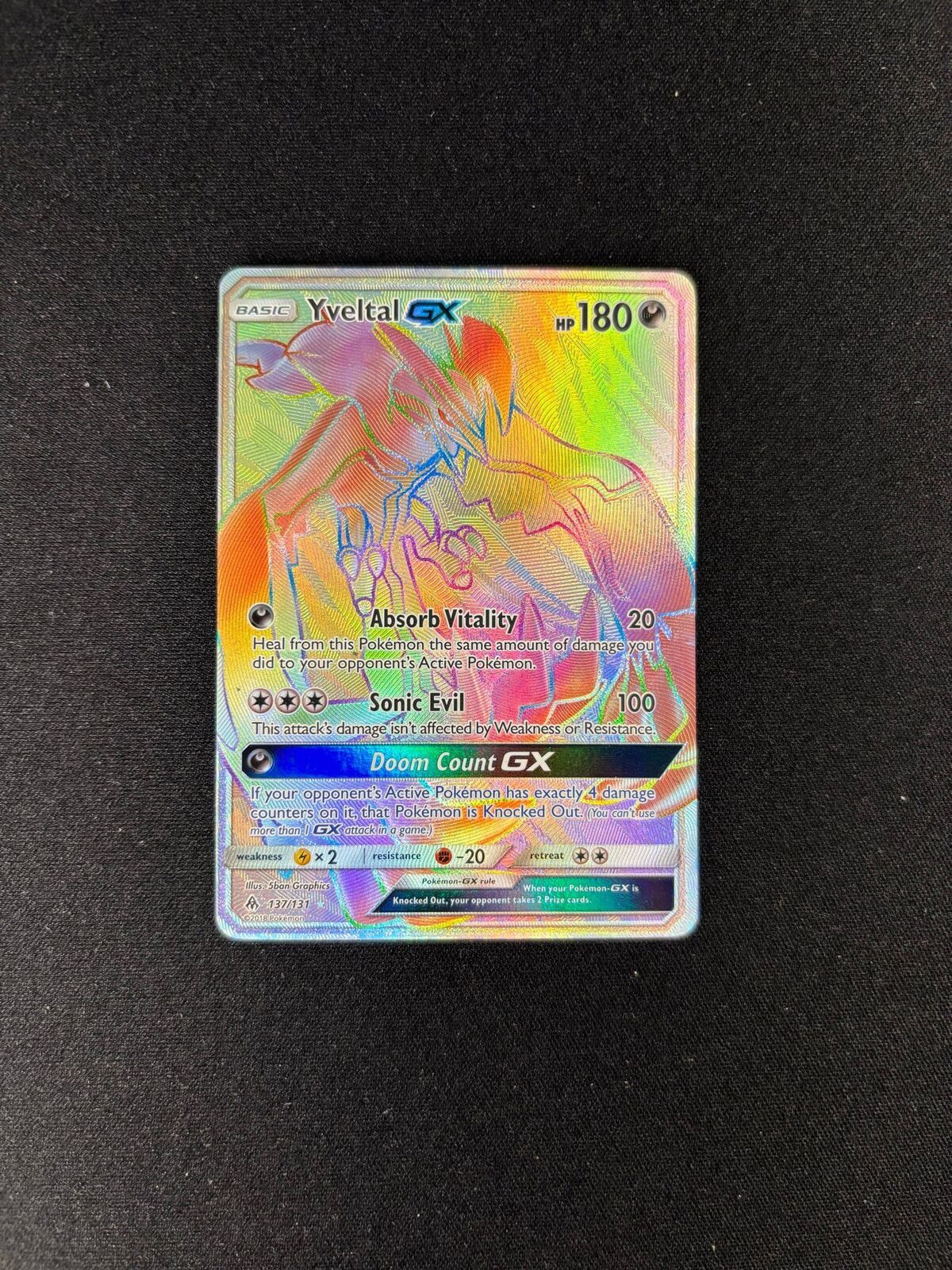 Yveltal GX – Forbidden Light – Secret Rare – #137/131 – MP
