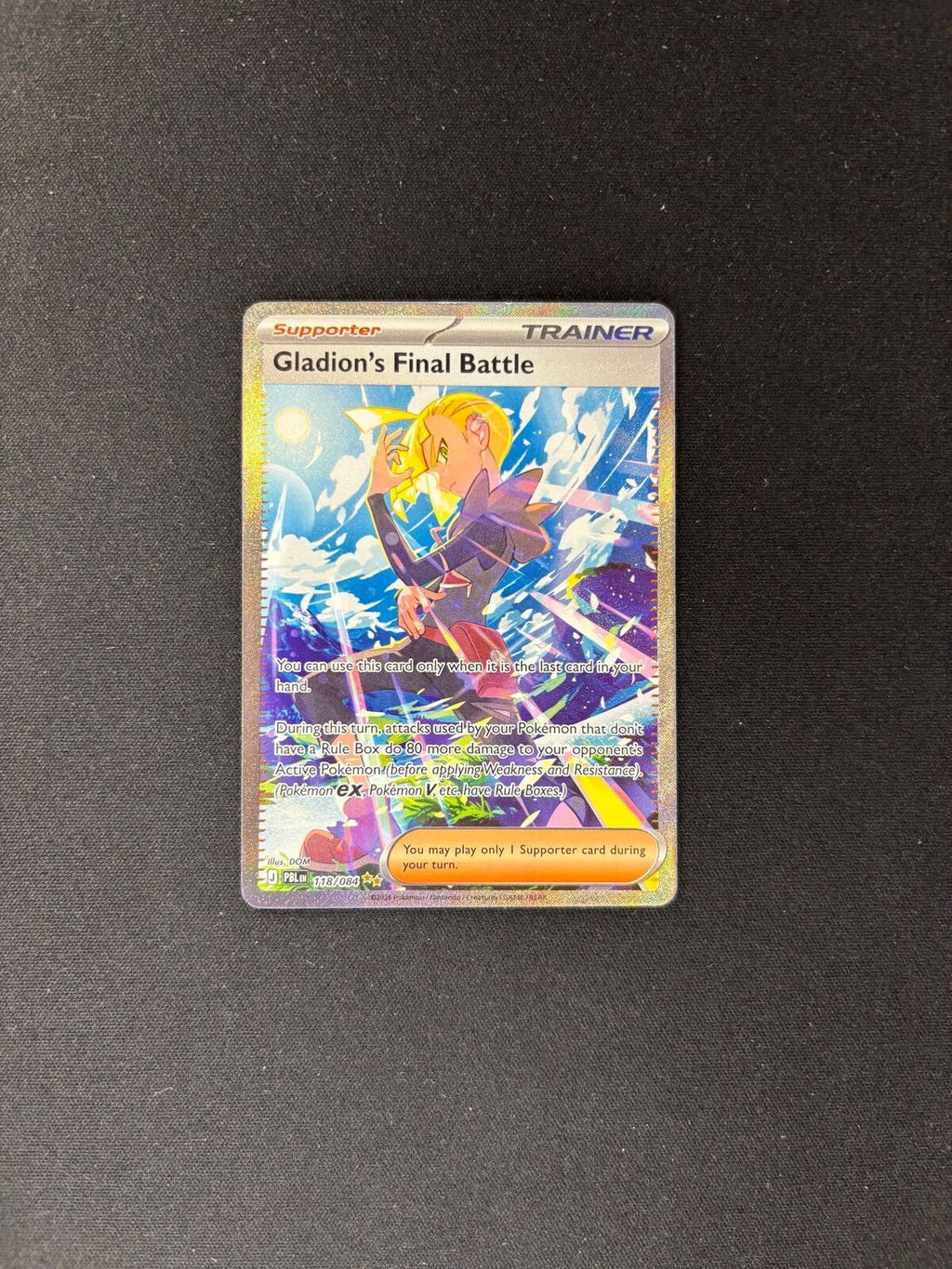 Gladion's Final Battle – Pitch Black – Special Illustration Rare – #118/084 – NM