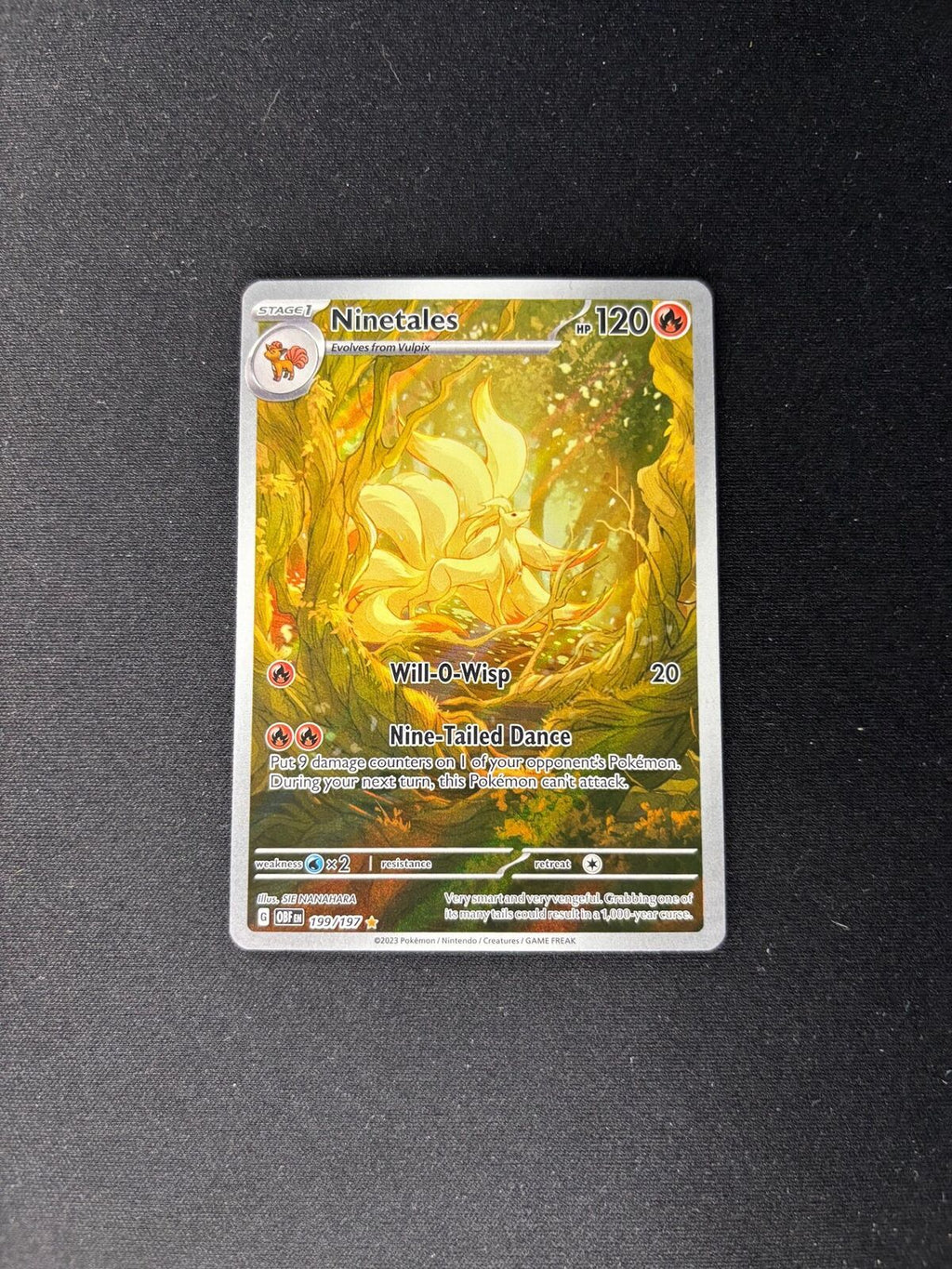 Ninetales – Obsidian Flames – Illustration Rare – #199/197 – NM