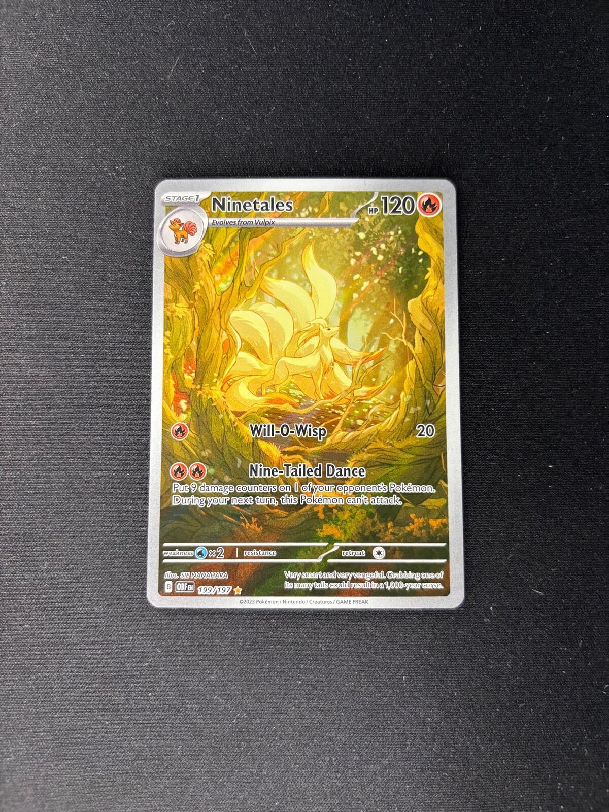 Ninetales – Obsidian Flames – Illustration Rare – #199/197 – NM