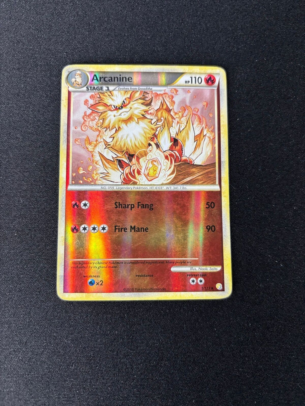 Arcanine – HeartGold SoulSilver – Reverse Holo – #1 – HP