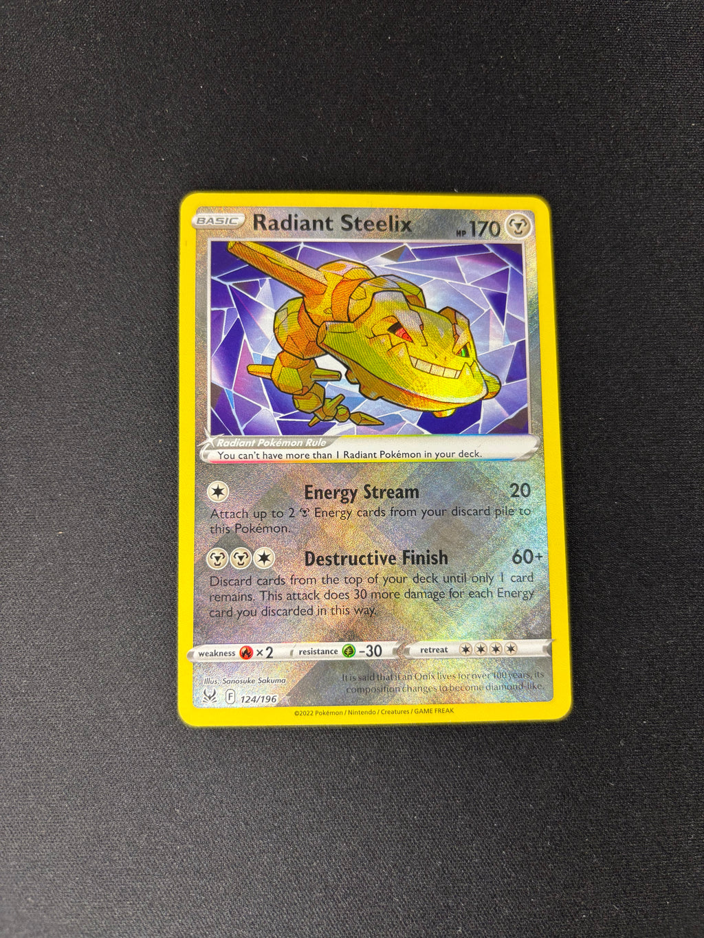 Radiant Steelix – Lost Origin – Radiant Rare – #124/196 – NM