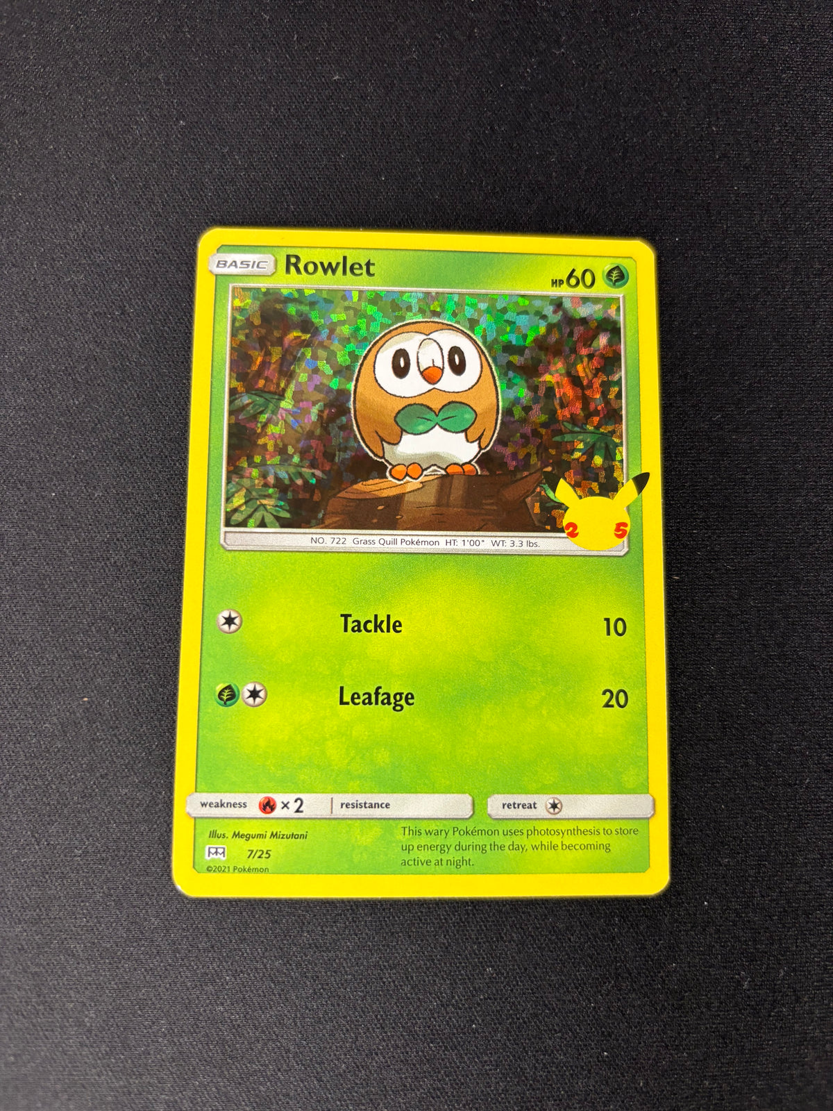 Rowlet – McDonald's 25th Anniversary Promos – #7/25 – NM