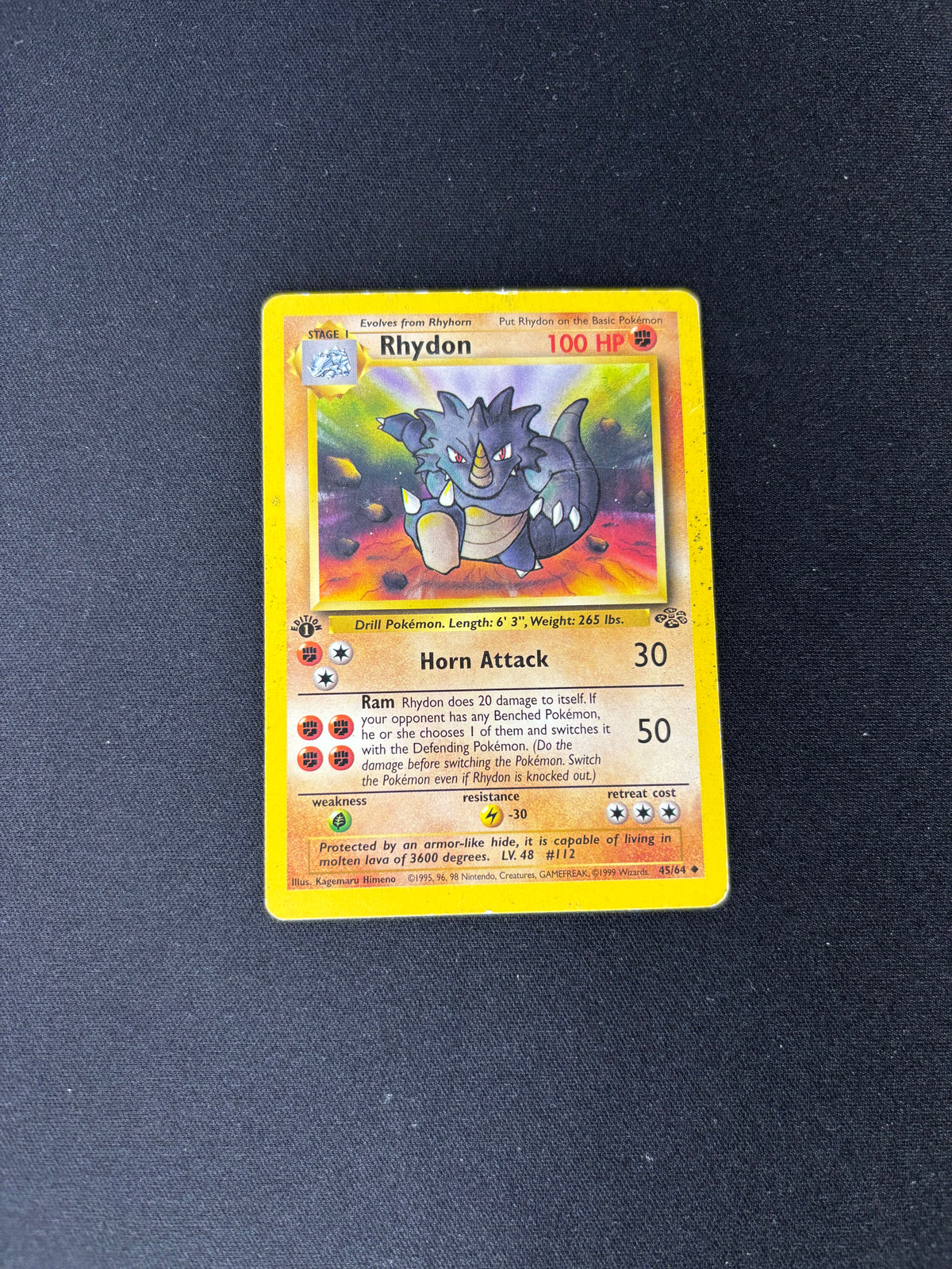 Rhydon – Jungle – 1st Edition – #45 – HP
