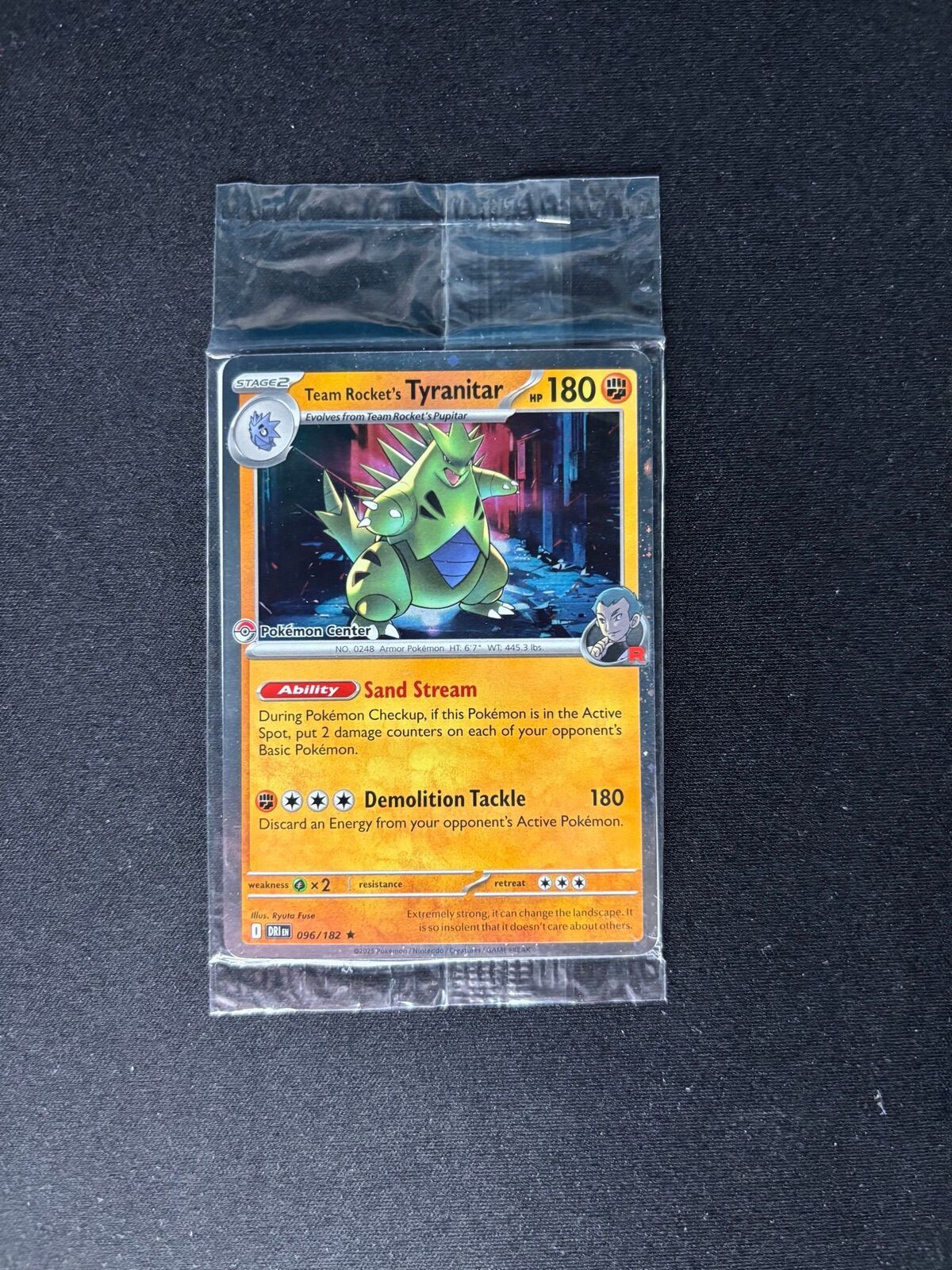 Team Rocket’s Tyranitar – Pokémon Center Exclusive Promo – #096/182 – Sealed