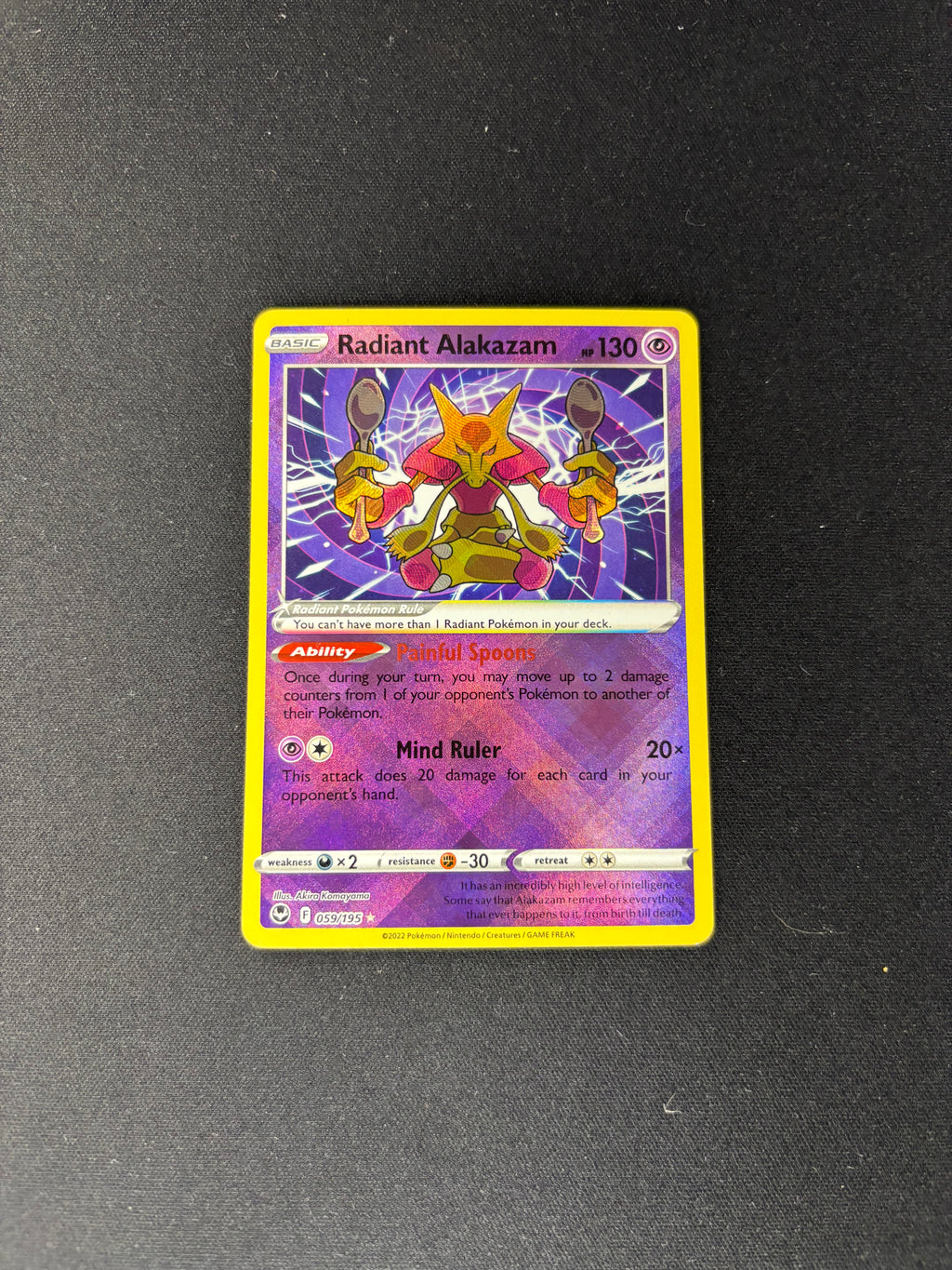 Radiant Alakazam – Silver Tempest – Radiant Rare – #059/195 – NM