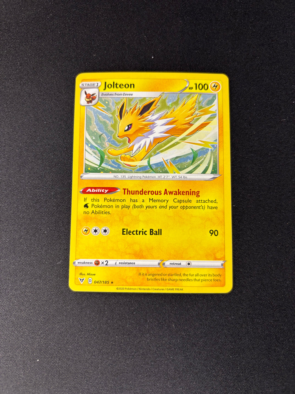 Jolteon – Miscellaneous Cards & Products – Cosmos Holo – #047/185 – NM