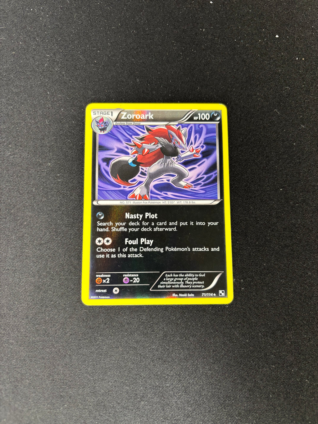 Zoroark – Black and White – Reverse Holo – #71 – LP