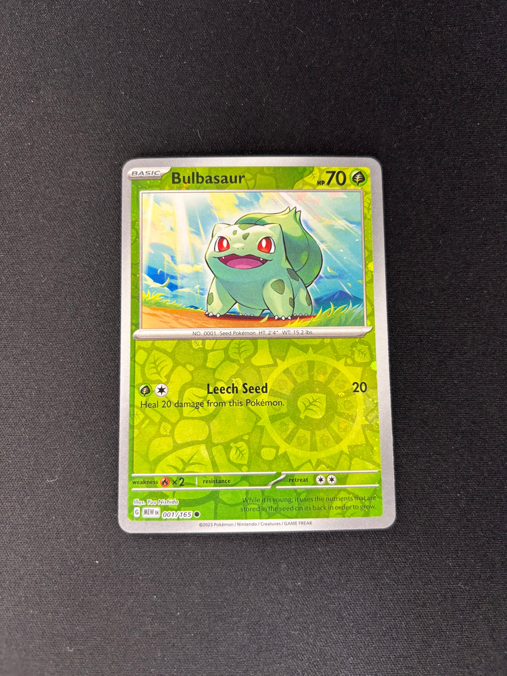 Bulbasaur – Miscellaneous Cards & Products – Reverse Cosmos Holo – Costco Exclusive – #001/165 – NM