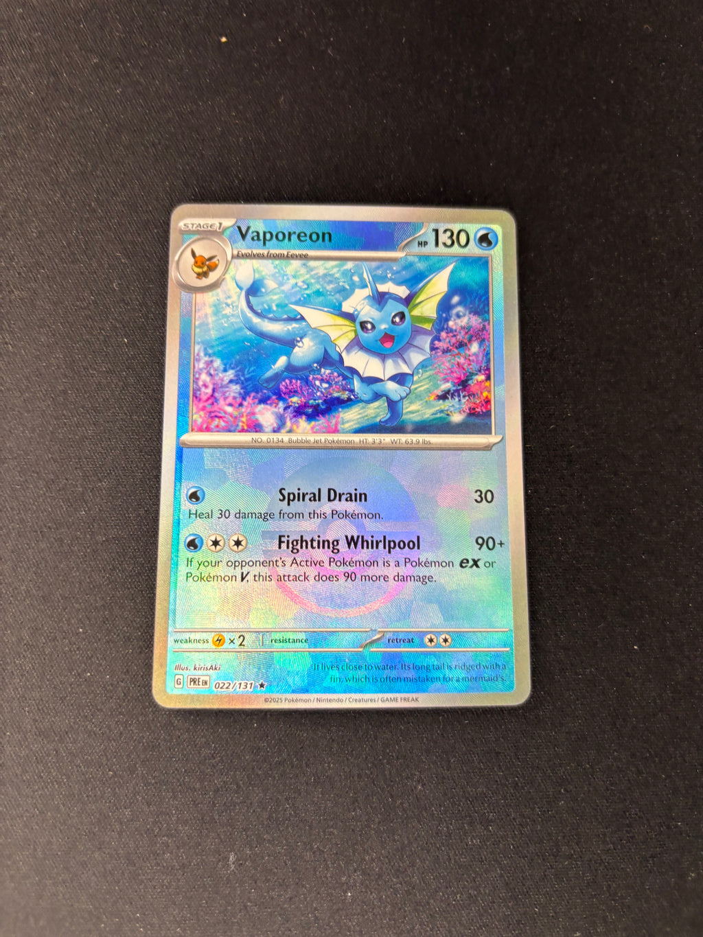 Vaporeon – Prismatic Evolutions – Poké Ball Pattern – #022/131 – NM