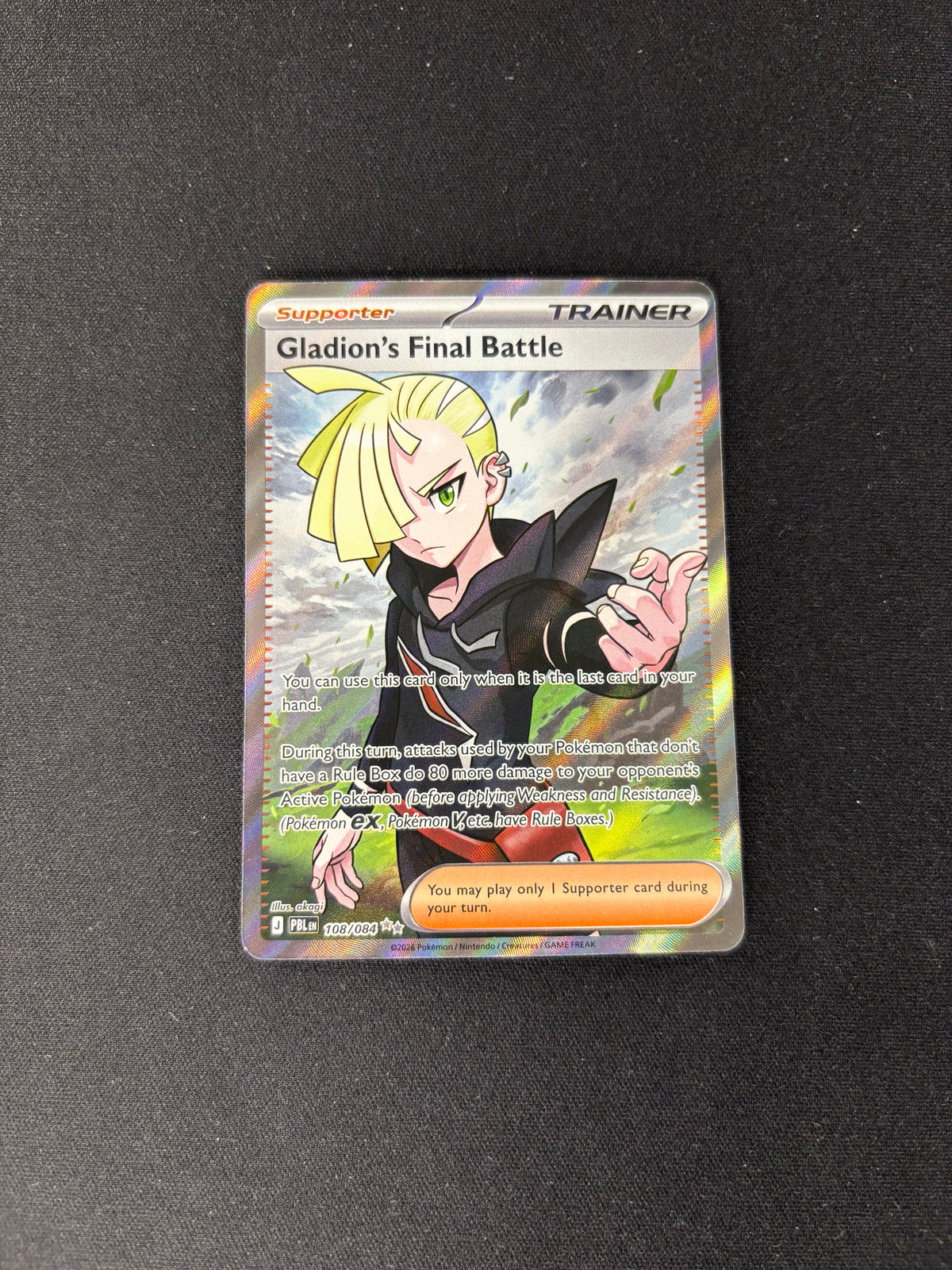 Gladion's Final Battle – Pitch Black – #108/084 – NM