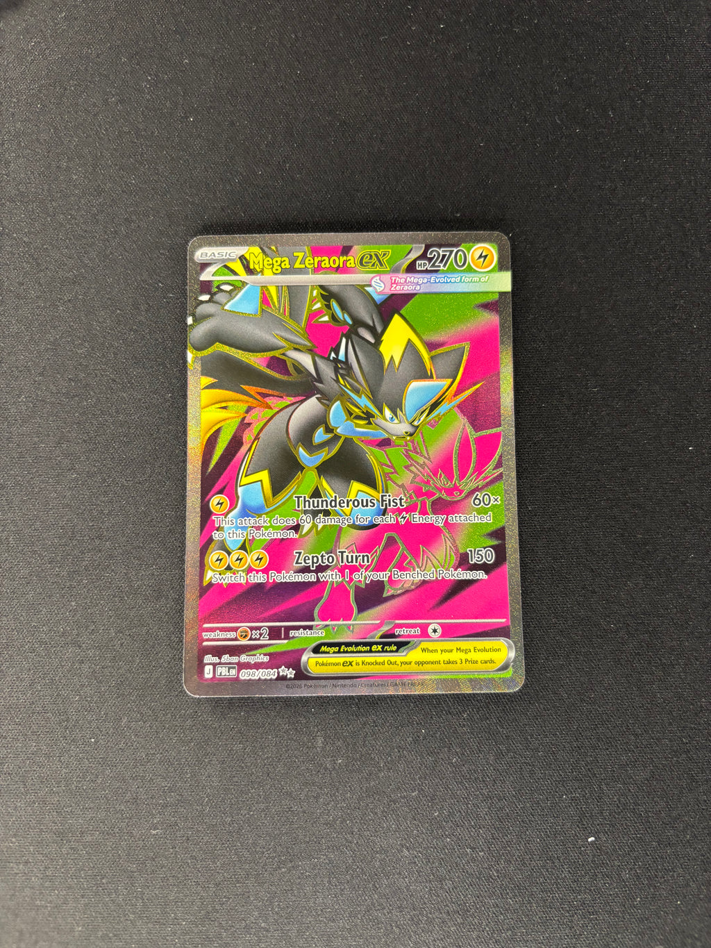 Mega Zeraora ex – Pitch Black – #098/084 – NM