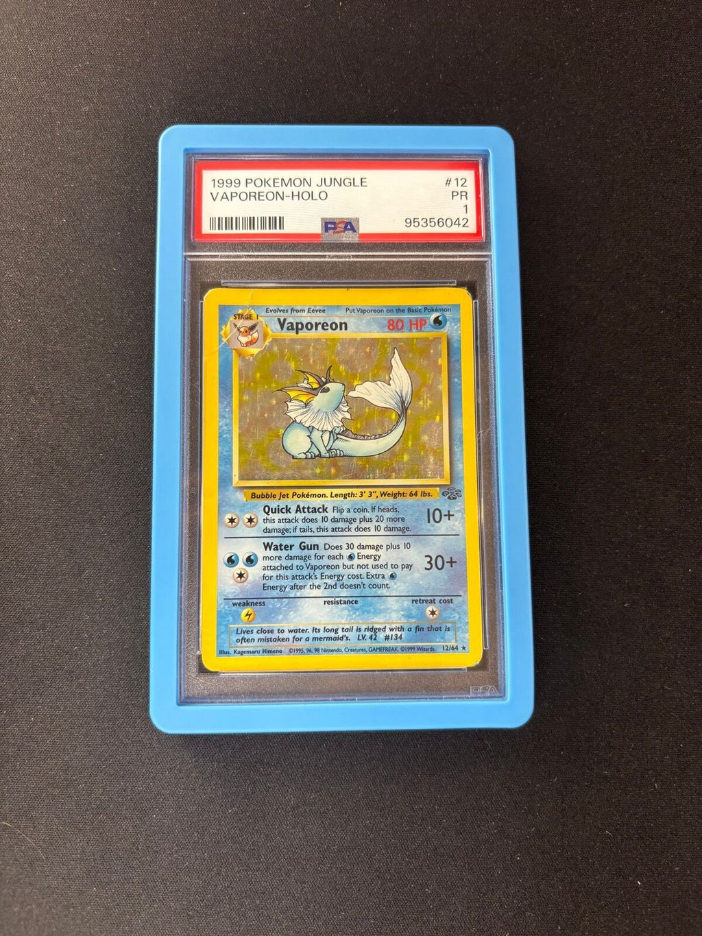 Vaporeon – Jungle – Holo – #12/64 – PSA 1