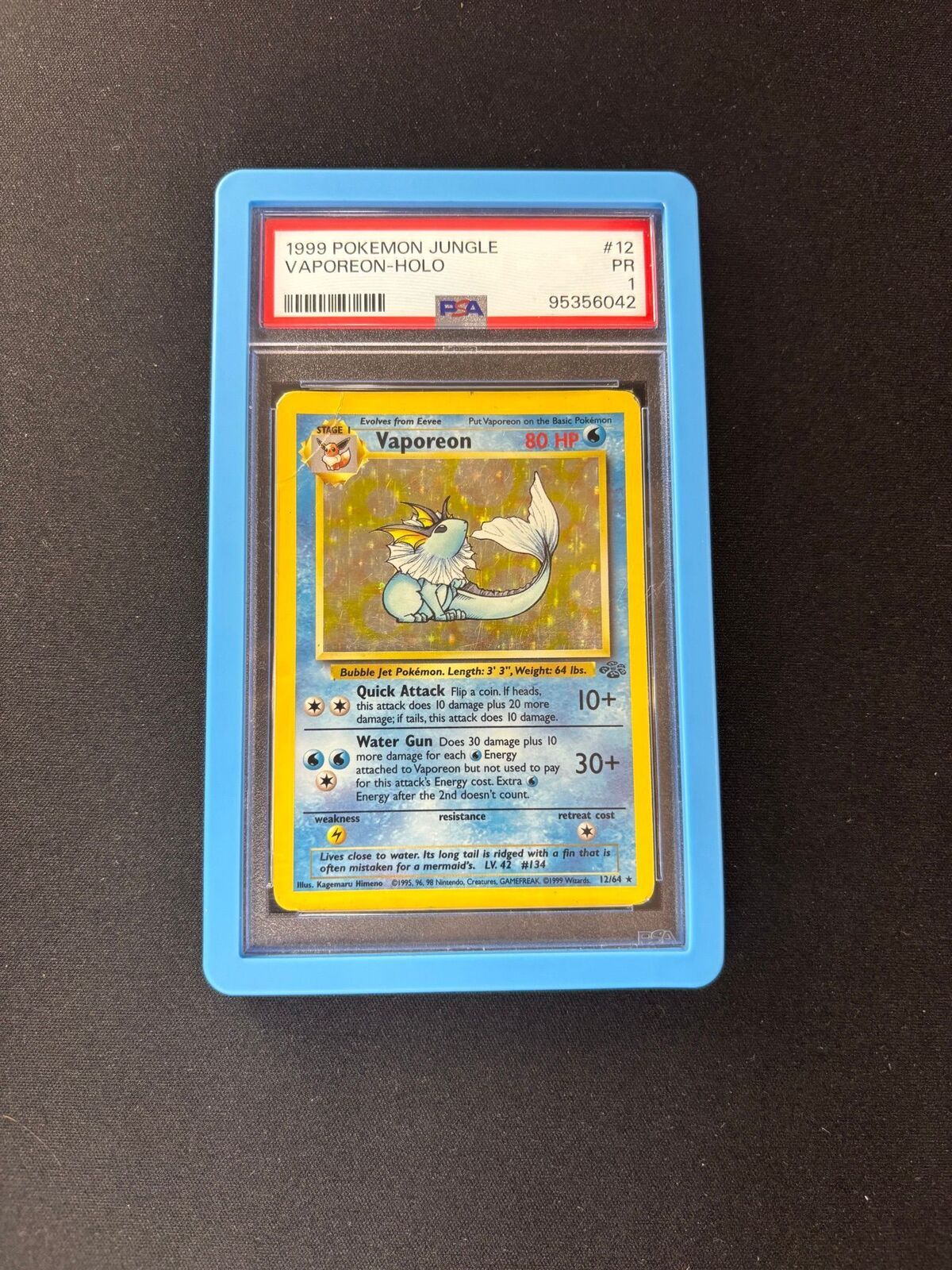 Vaporeon – Jungle – Holo – #12/64 – PSA 1