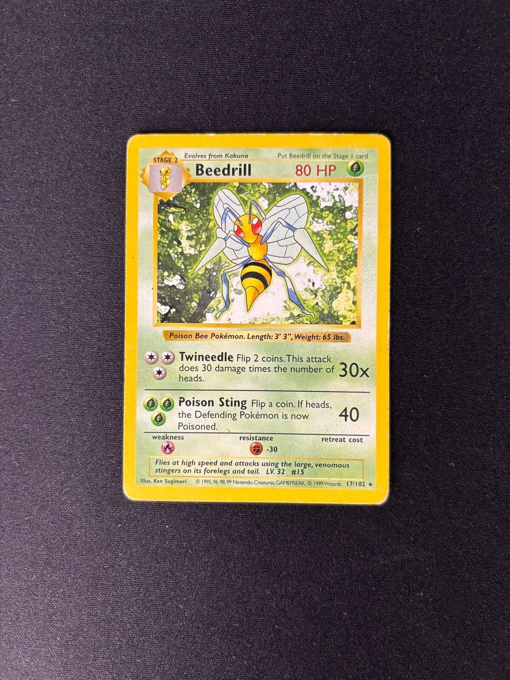 Beedrill – Base Set (1st Edition & Shadowless) – #17/102 – HP