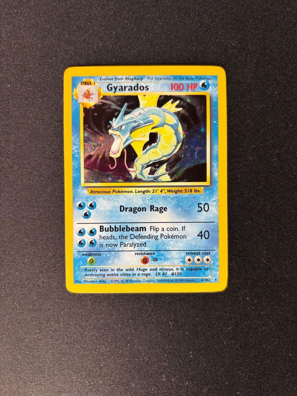 Gyarados – Base Set (Unlimited) – #6/102 – MP