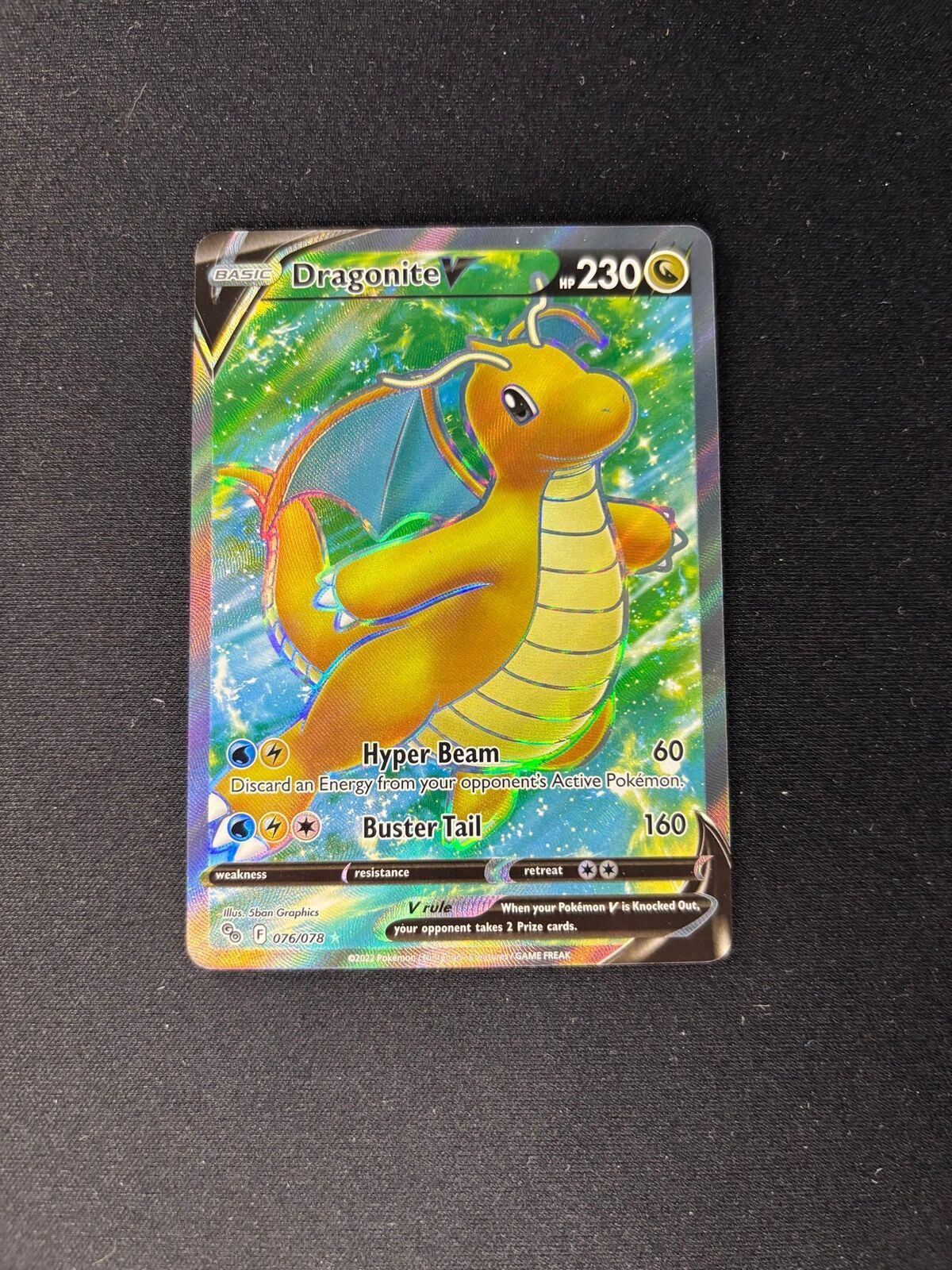 Dragonite V – Pokemon Go – Full Art – #076/078 – NM