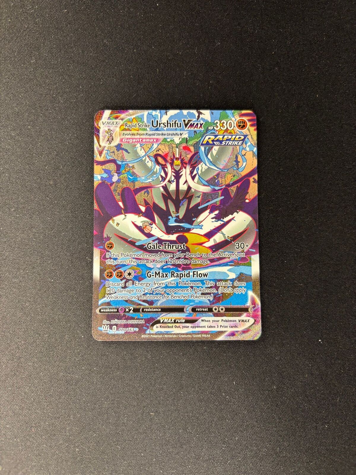 Rapid Strike Urshifu VMAX – Battle Styles – Alternate Art Secret Rare – #170/163 – NM