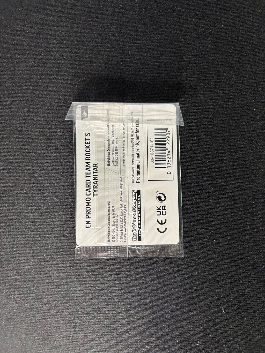 Team Rocket’s Tyranitar – Pokémon Center Exclusive Promo – #096/182 – Sealed