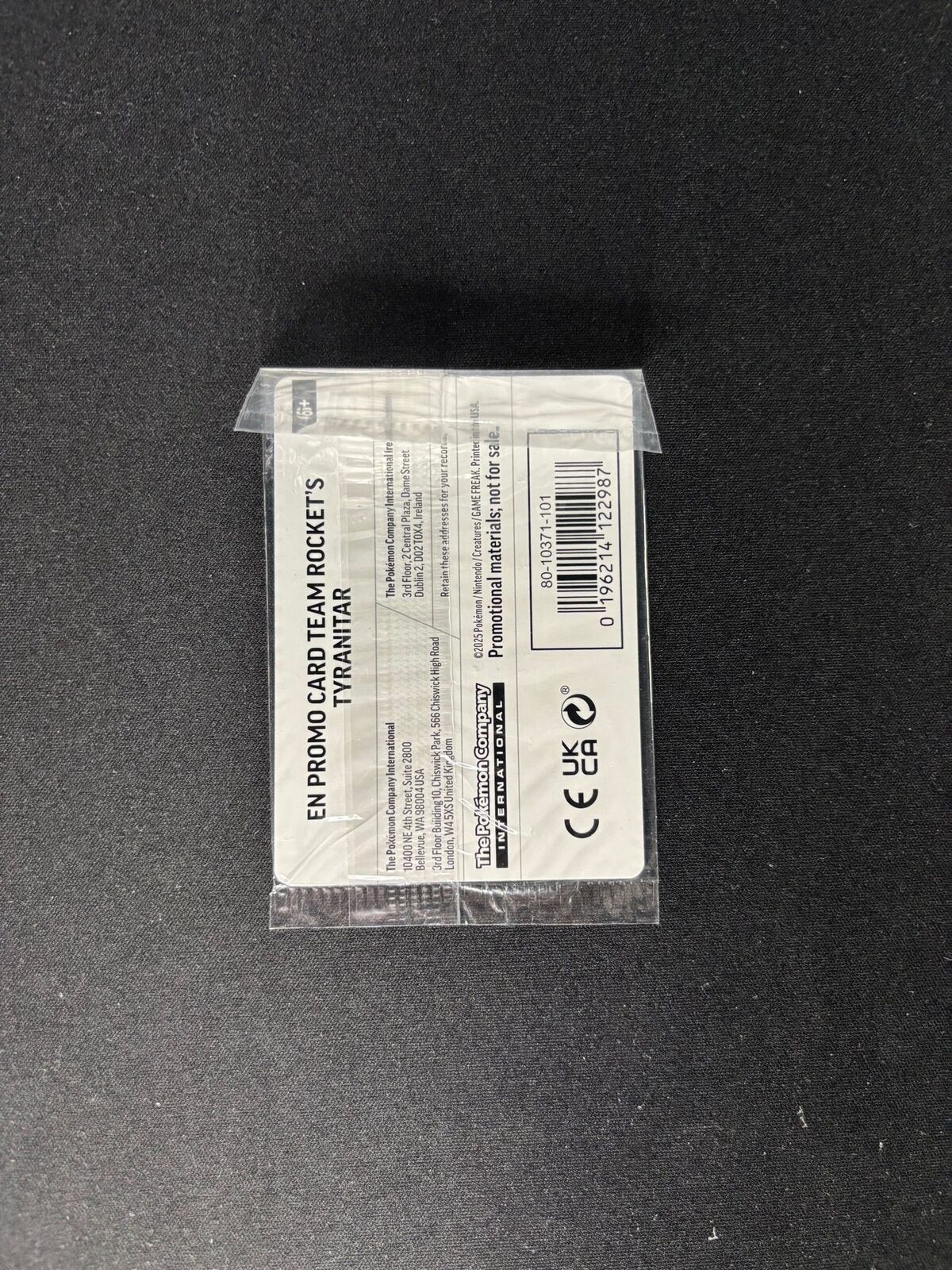 Team Rocket’s Tyranitar – Pokémon Center Exclusive Promo – #096/182 – Sealed