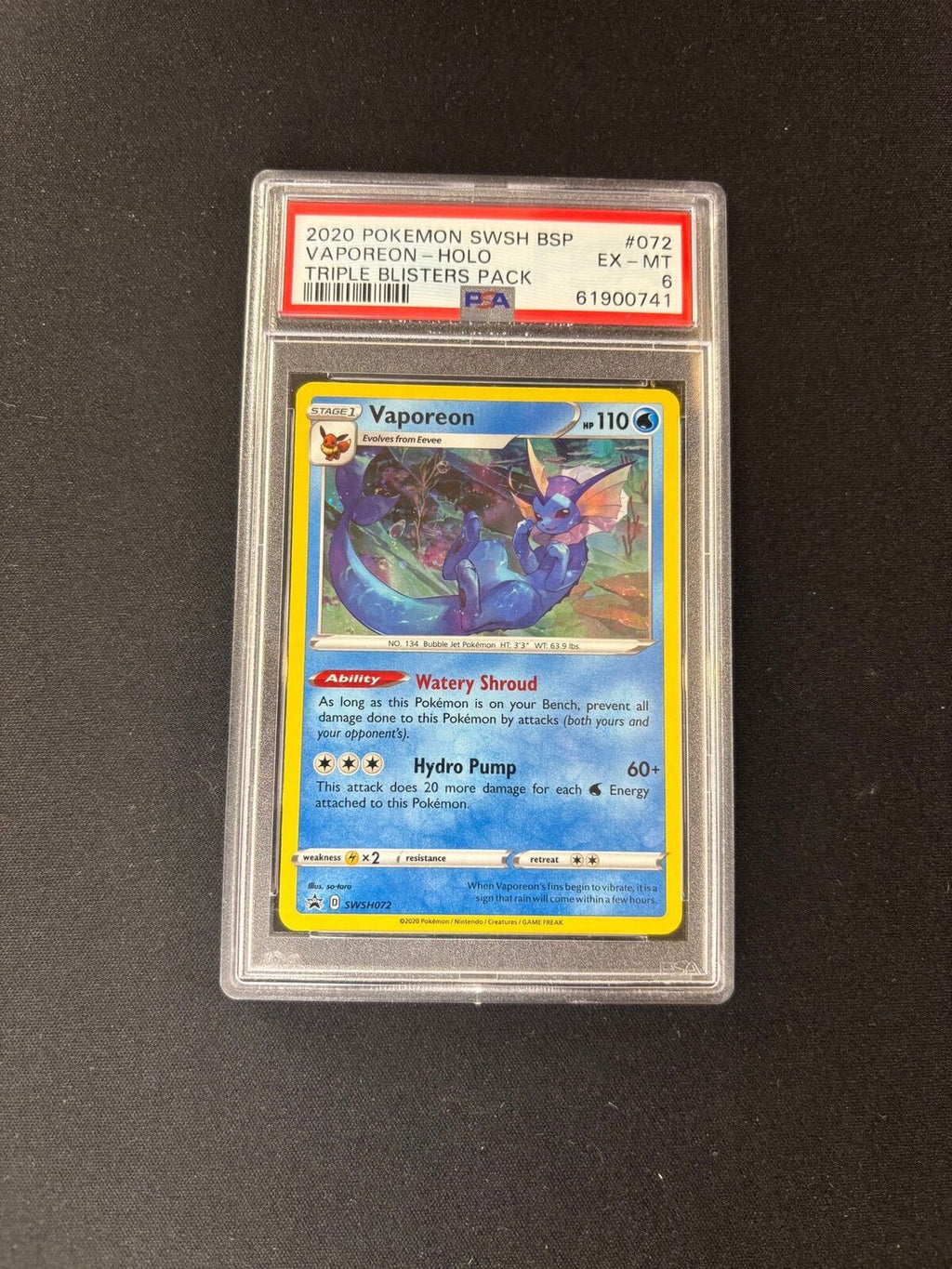 Vaporeon – Sword & Shield Promo – #SWSH072 – PSA 6
